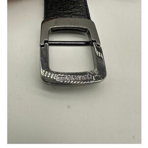Bruno Magli Men Black Pebbled Leather Belt Made in Italy Size 32 Gunmetal Buckle